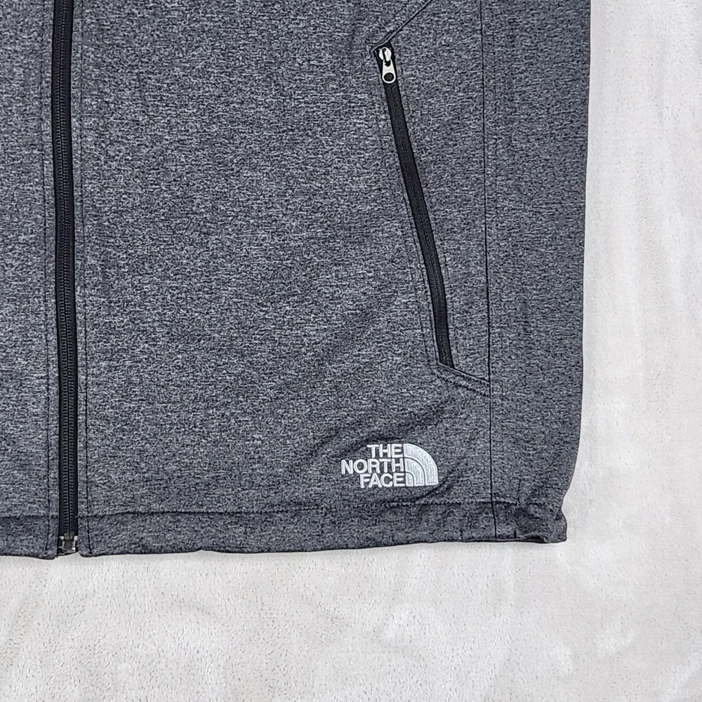 The North Face Vest Mens XL Gray Softshell Fleece Full Zip Outdoor NF0A3LGZ
